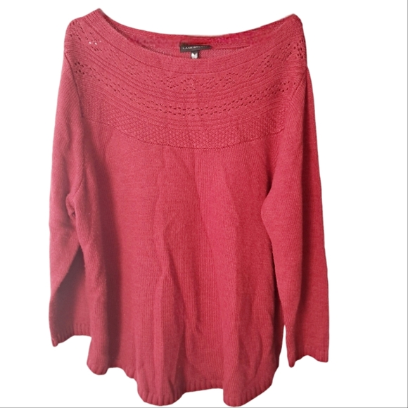 Lane Bryant Sweaters - Lane Bryant 18/20 Red Knit Sweater Boatneck Relaxed Fit Soft & Warm